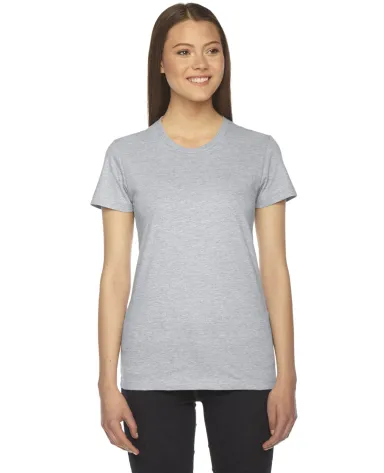 2102 American Apparel Girly Fine Jersey Tee in Heather grey front view