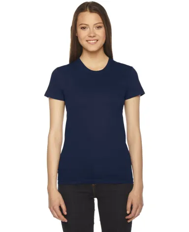 2102 American Apparel Girly Fine Jersey Tee in Navy front view