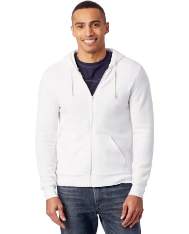 AA9590 Alternative Apparel Rocky Unisex Zip Up Hoo in Eco white front view