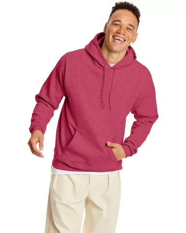 P170 Hanes® PrintPro®XP™ Comfortblend® Hooded in Heather red front view