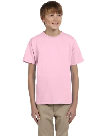 5370 Hanes® Heavyweight 50/50 Youth T-shirt in Pale pink front view