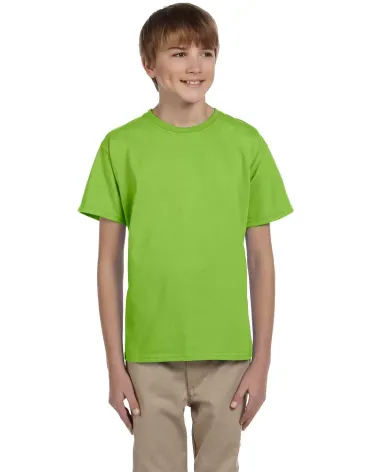 5370 Hanes® Heavyweight 50/50 Youth T-shirt in Lime front view