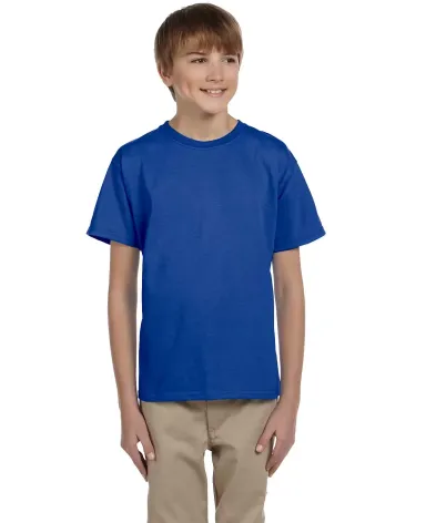 5370 Hanes® Heavyweight 50/50 Youth T-shirt in Deep royal front view