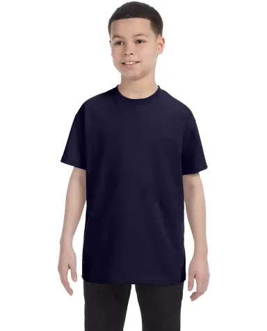 5450 Hanes® Authentic Tagless Youth T-shirt in Navy front view