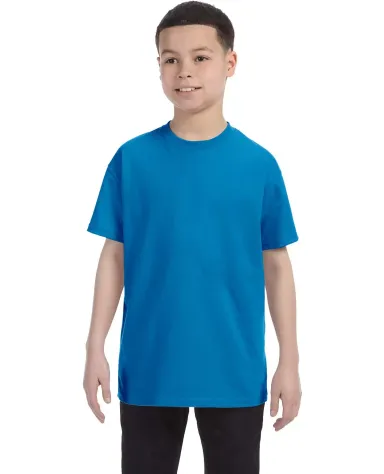 5450 Hanes® Authentic Tagless Youth T-shirt in Sapphire front view