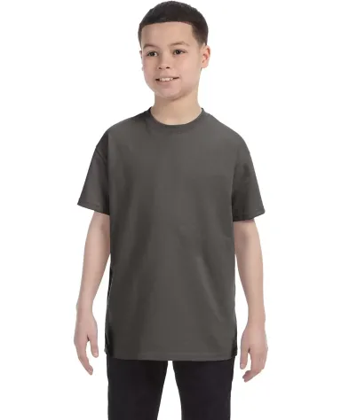5450 Hanes® Authentic Tagless Youth T-shirt in Smoke gray front view