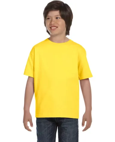 5480 Hanes® Heavyweight Youth T-shirt in Yellow front view