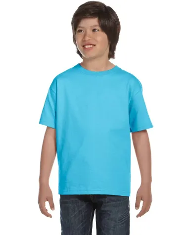 5480 Hanes® Heavyweight Youth T-shirt in Light blue front view