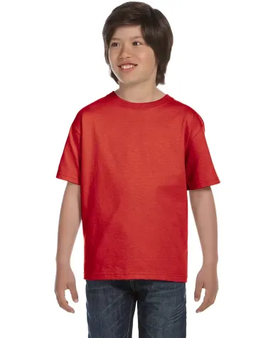 5480 Hanes® Heavyweight Youth T-shirt in Deep red front view