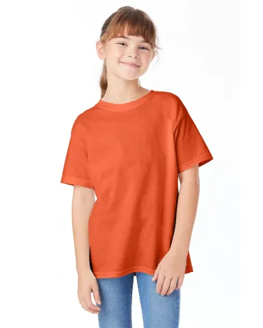 5480 Hanes® Heavyweight Youth T-shirt in Texas orange front view