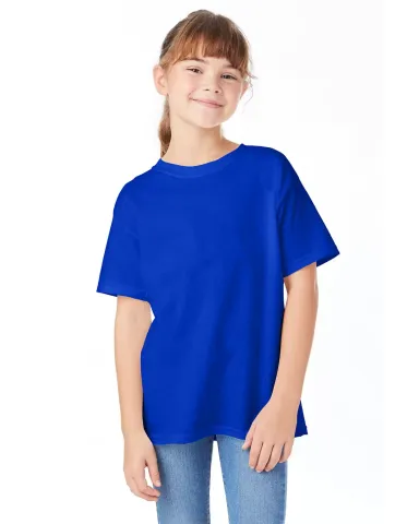5480 Hanes® Heavyweight Youth T-shirt in Athletic royal front view