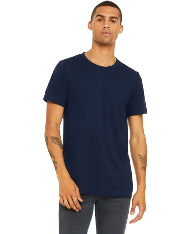 BELLA+CANVAS 3001 Soft Cotton T-shirt in Navy front view