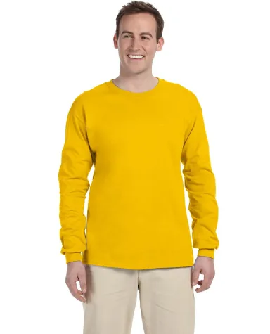 2400 Gildan Ultra Cotton Long Sleeve T Shirt  in Gold front view