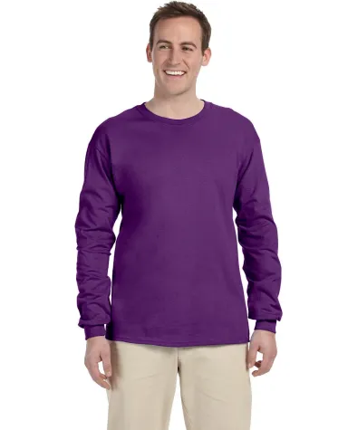 2400 Gildan Ultra Cotton Long Sleeve T Shirt  in Purple front view