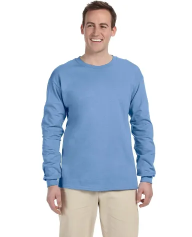 2400 Gildan Ultra Cotton Long Sleeve T Shirt  in Carolina blue front view