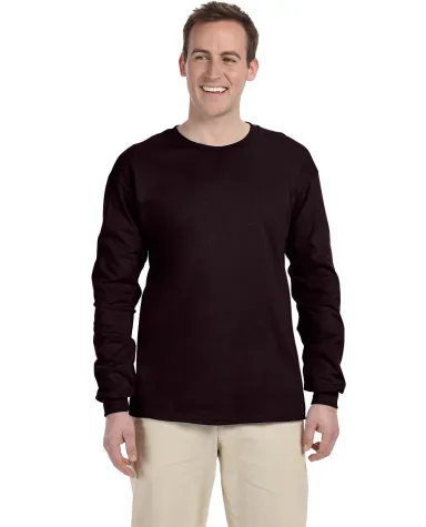 2400 Gildan Ultra Cotton Long Sleeve T Shirt  in Dark chocolate front view