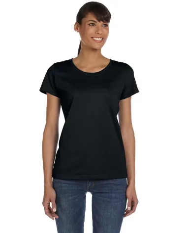 Fruit of the Loom Ladies Heavy Cotton HD153 100 Co BLACK front view