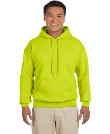18500 Gildan Heavyweight Blend Hooded Sweatshirt in Safety green front view
