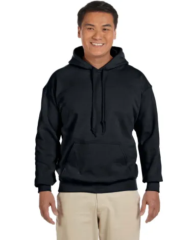18500 Gildan Heavyweight Blend Hooded Sweatshirt in Black front view