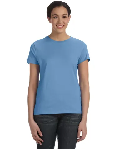 Hanes Ladies Nano T Cotton T Shirt SL04 in Carolina blue front view