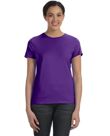 Hanes Ladies Nano T Cotton T Shirt SL04 in Purple front view