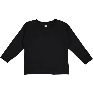 Rabbit Skins® 3311 Toddler Long Sleeve T-shirt in Black front view