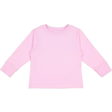 Rabbit Skins® 3311 Toddler Long Sleeve T-shirt in Pink front view
