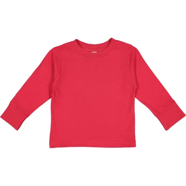 Rabbit Skins® 3311 Toddler Long Sleeve T-shirt in Red front view