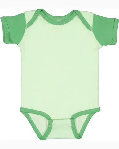 4400 Onsie Rabbit Skins® Infant Lap Shoulder Cree in Mint/ grass front view