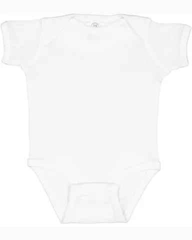 4400 Onsie Rabbit Skins® Infant Lap Shoulder Cree in White front view