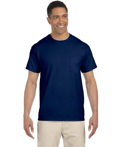 2300 Gildan Ultra Cotton Pocket T-shirt in Navy front view