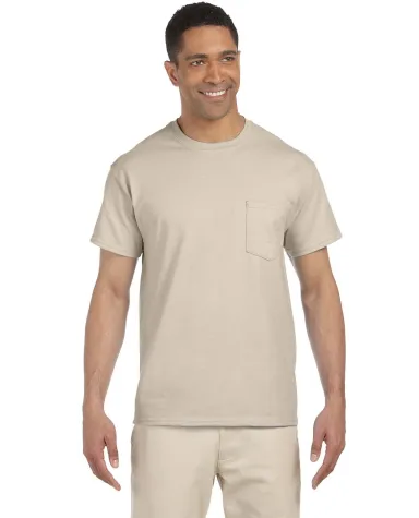 2300 Gildan Ultra Cotton Pocket T-shirt in Sand front view