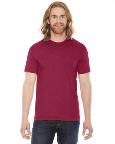 BB401 American Apparel Unisex Poly-Cotton Short Sl in Heather red front view