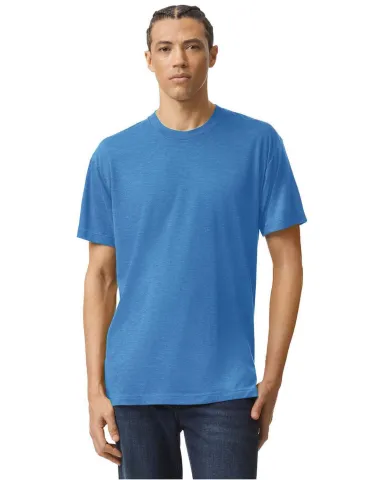 American Apparel TR401 Unisex Tri-Blend Track Tee in Athletic blue front view