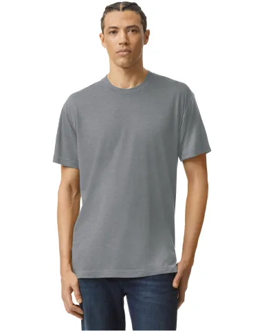 American Apparel TR401 Unisex Tri-Blend Track Tee in Athletic grey front view