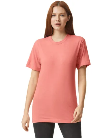 American Apparel TR401 Unisex Tri-Blend Track Tee in Tri coral front view