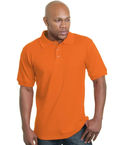 1000 Bayside Adult Cotton Pique Polo in Bright orange front view