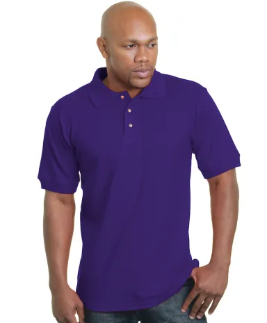 1000 Bayside Adult Cotton Pique Polo in Purple front view