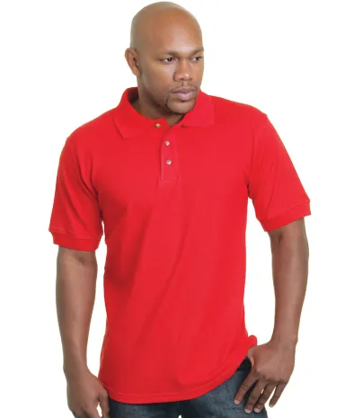 1000 Bayside Adult Cotton Pique Polo in Red front view