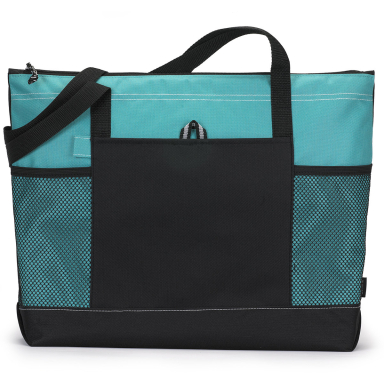 1100 Gemline Select Zippered Tote in Turquoise front view