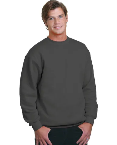 1102 Bayside Fleece Crew Neck Pullover S - 5XL  in Charcoal front view
