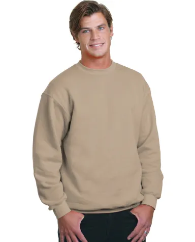 1102 Bayside Fleece Crew Neck Pullover S - 5XL  in Sand front view