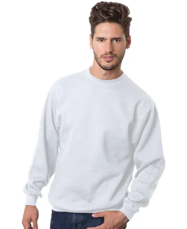 1102 Bayside Fleece Crew Neck Pullover S - 5XL  in White front view