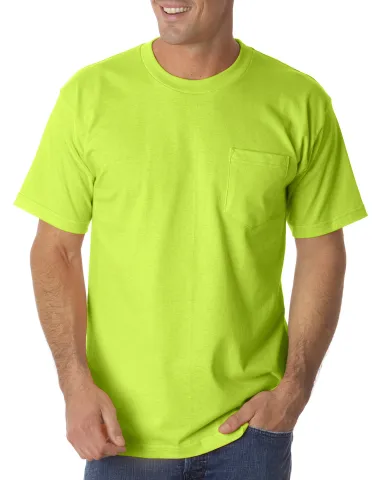 Bayside 1725 USA-Made 50/50 Short Sleeve T-Shirt w in Lime green front view