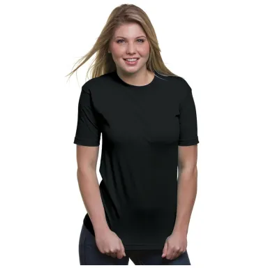 2905 Bayside Adult Union Made Cotton Tee in Black front view