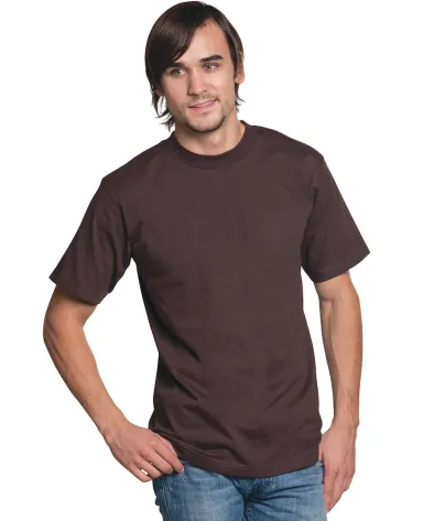 2905 Bayside Adult Union Made Cotton Tee in Chocolate front view