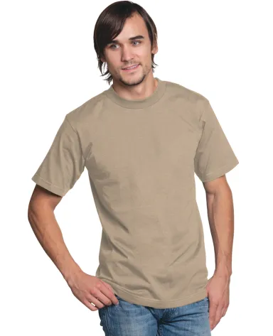 2905 Bayside Adult Union Made Cotton Tee in Sand front view