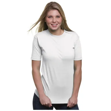 2905 Bayside Adult Union Made Cotton Tee in White front view
