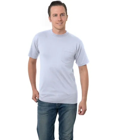 3015 Bayside Adult Union Made Cotton Pocket Tee in Ash front view