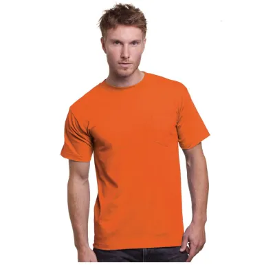 3015 Bayside Adult Union Made Cotton Pocket Tee in Bright orange front view